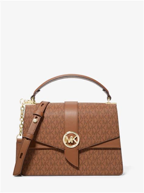 michael kors greenwich medium logo satchel|michael kors manhattan medium satchel.